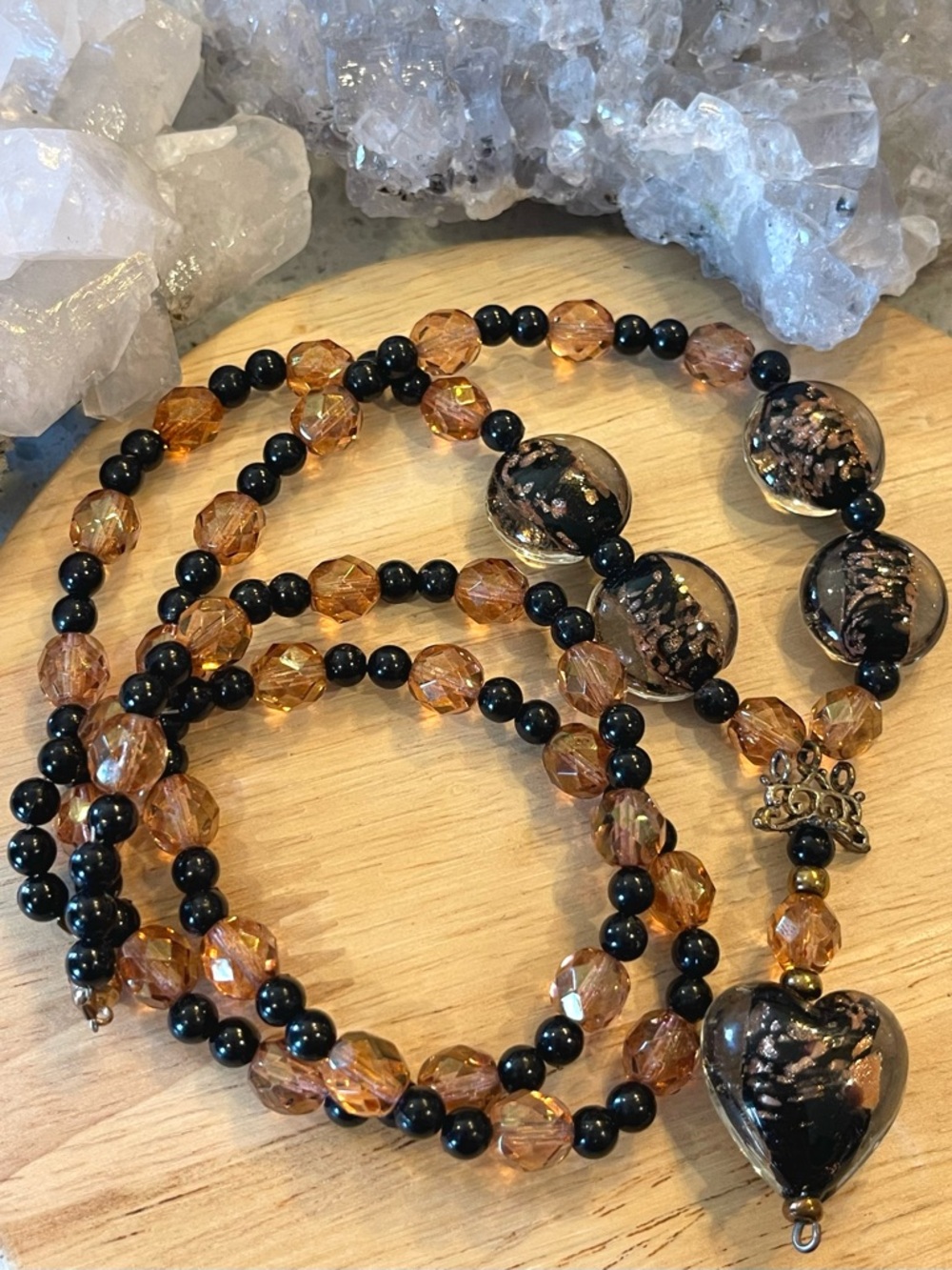 🌑Estate Collection Handmade Artisan Glass Necklace 26”🌑